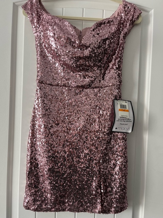 B Darlin Other - B Darlin Sequin Cap-Sleeve Dress in Rose Pink